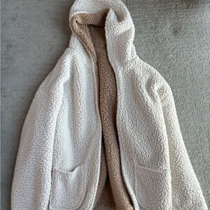 Plush Hooded Sherpa Jacket